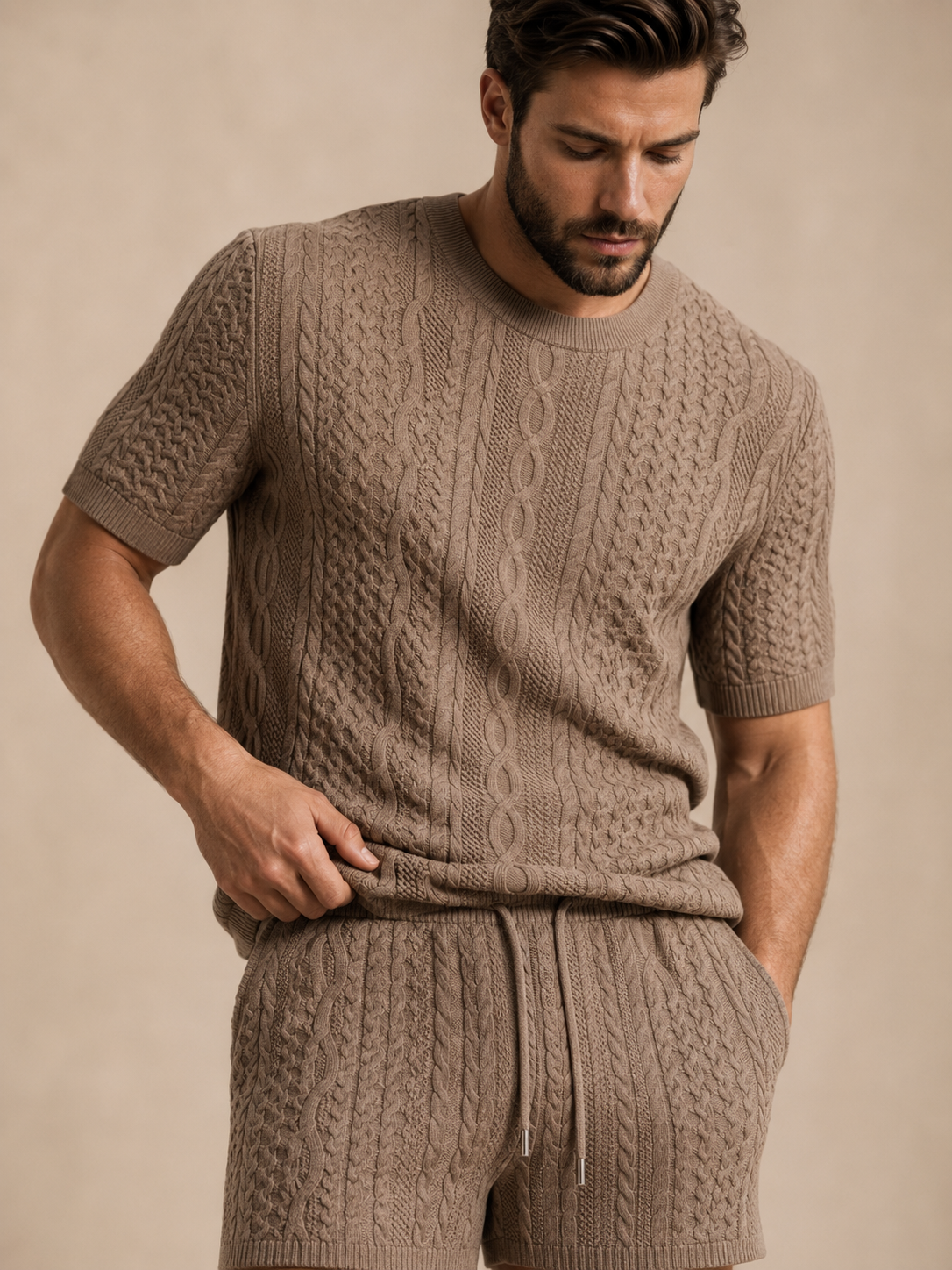 The Executive Leisure Textured Knit Set