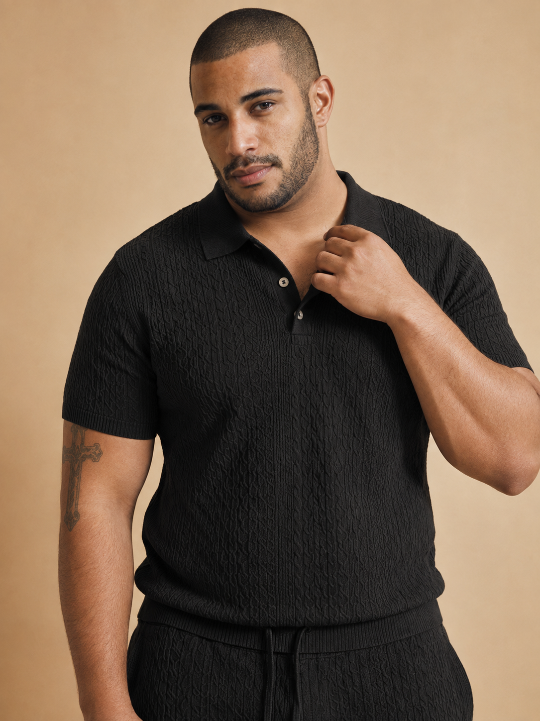 The Executive Leisure Textured Knit Set