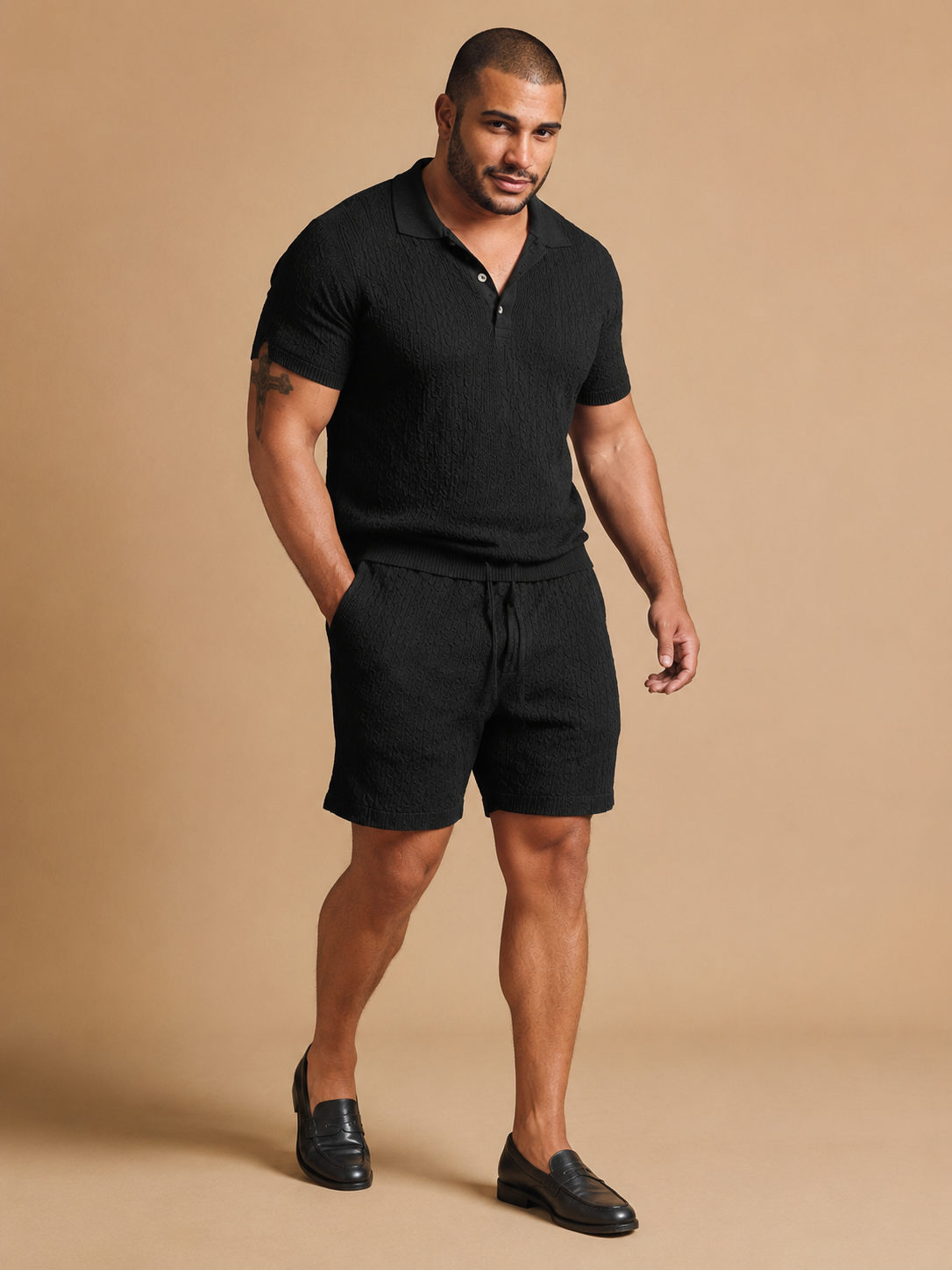 The Executive Leisure Textured Knit Set