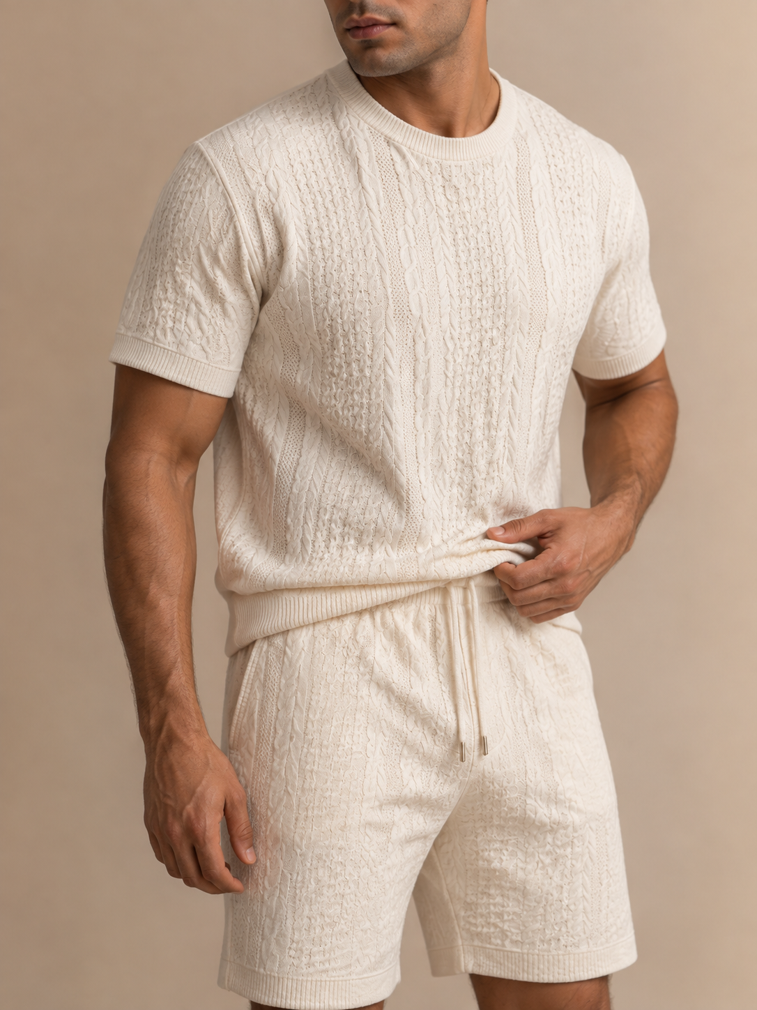 The Executive Leisure Textured Knit Set