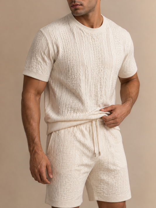 The Executive Leisure Textured Knit Set