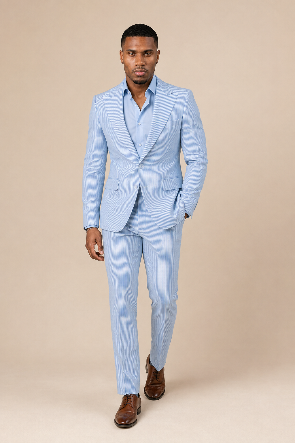 Luke Seersucker Men's Suit