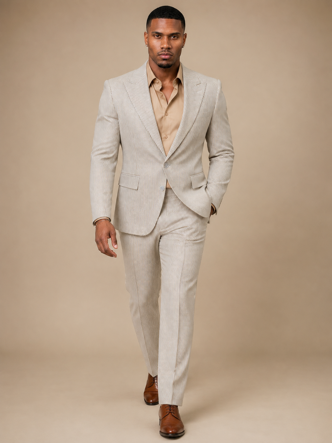 Luke Seersucker Men's Suit