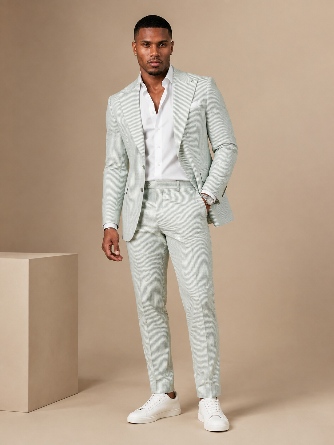 Luke Seersucker Men's Suit