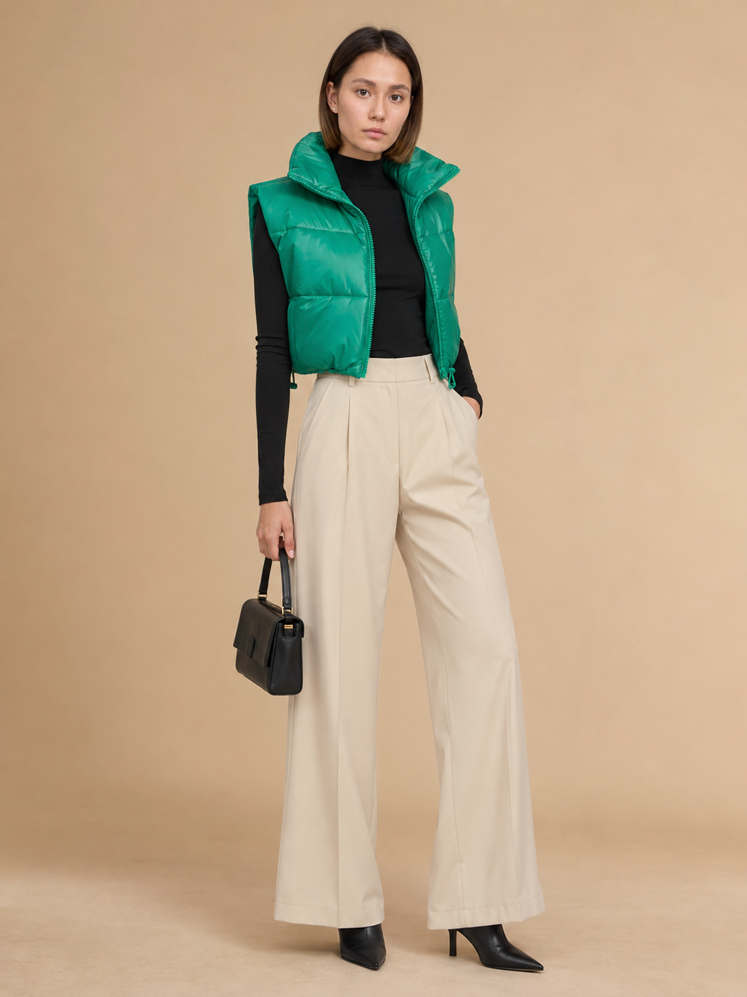 Money Green Puff Vest
