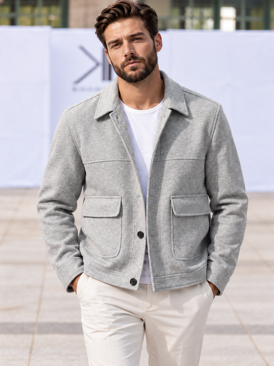 Uptown Men's Gray Textured Jacket