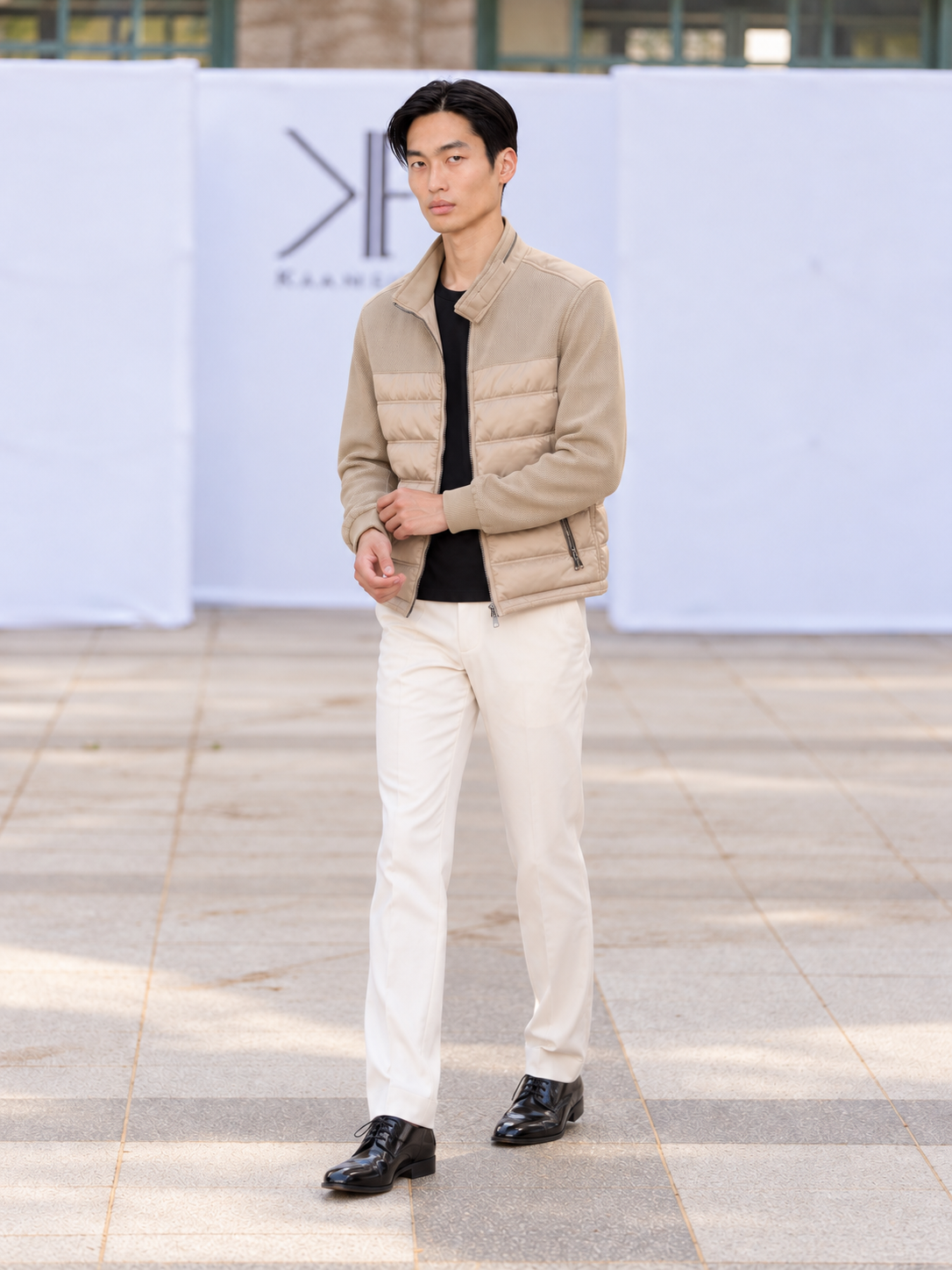 City Luxe Men's Quilted Knit Jacket