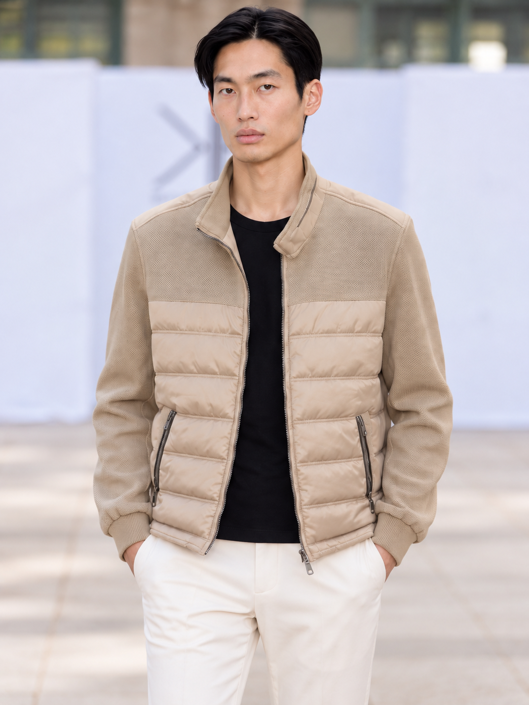 City Luxe Men's Quilted Knit Jacket