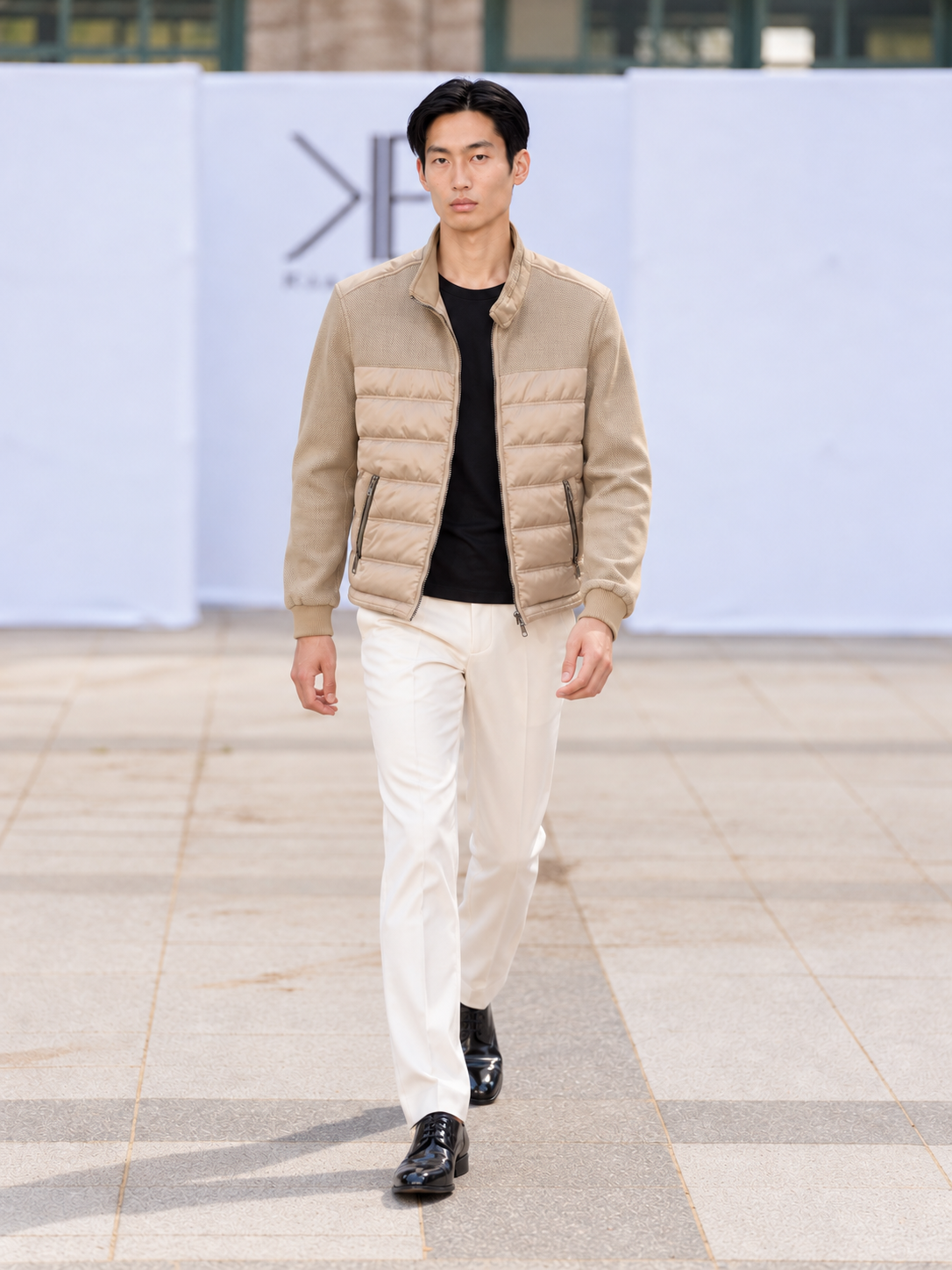 City Luxe Men's Quilted Knit Jacket