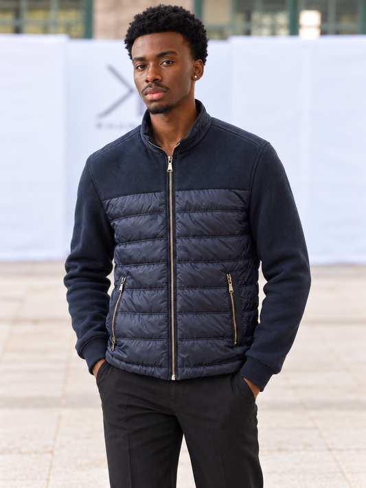 City Luxe Men's Quilted Knit Jacket