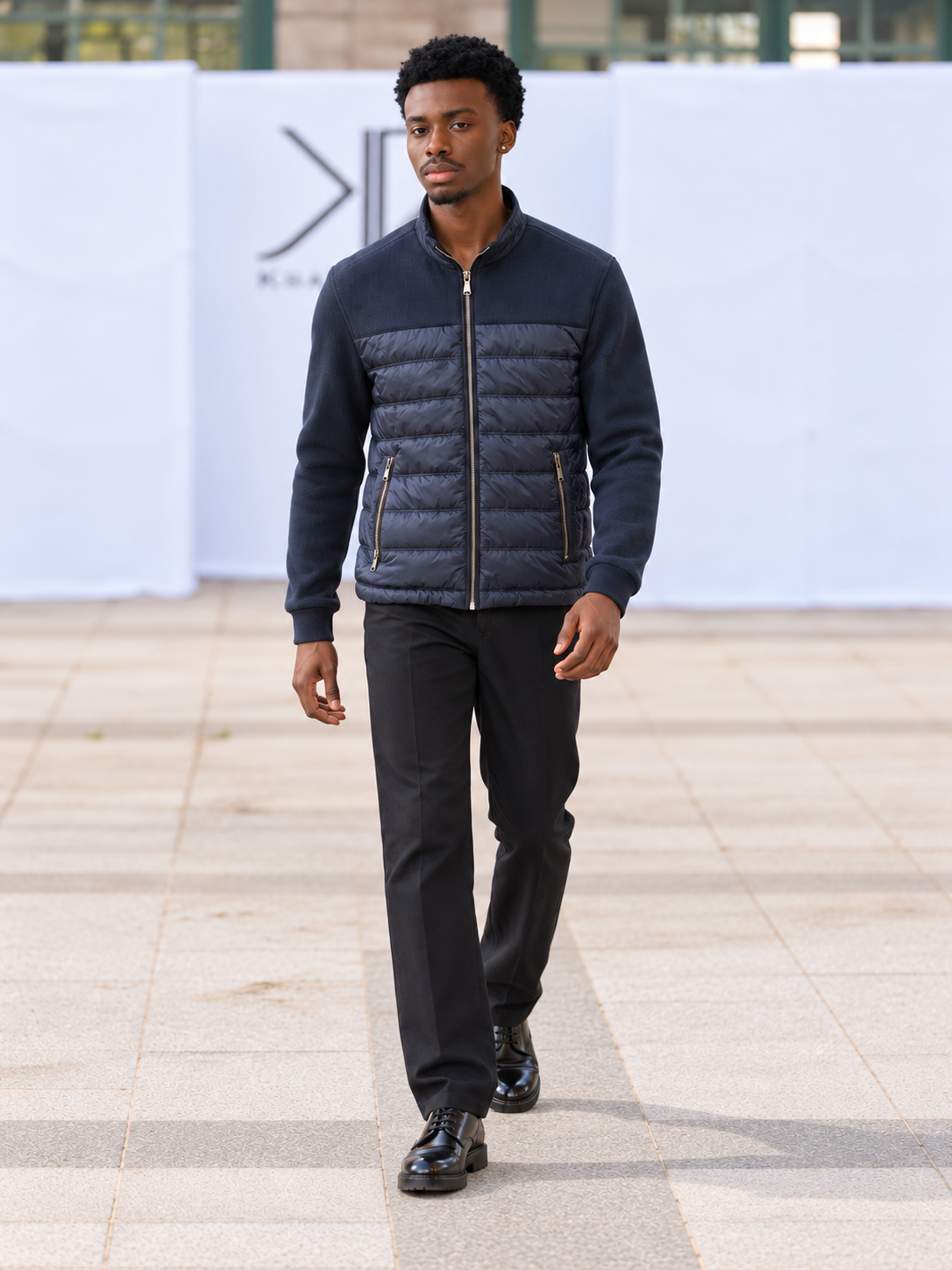 City Luxe Men's Quilted Knit Jacket