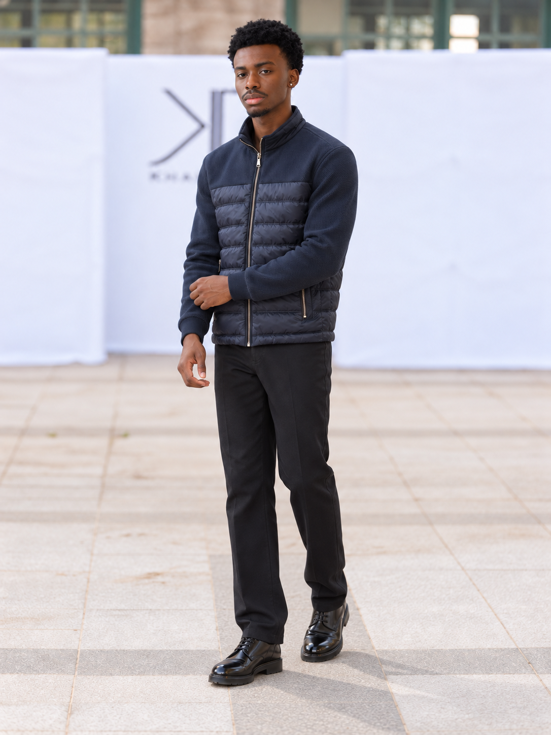 City Luxe Men's Quilted Knit Jacket