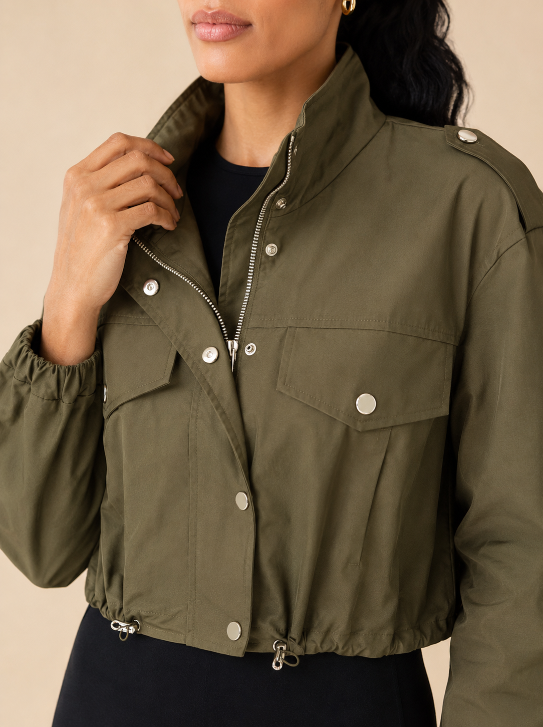 Safari Cropped Cargo Jacket