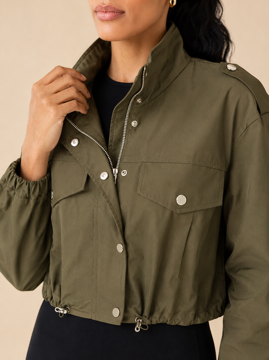 Safari Cropped Cargo Jacket