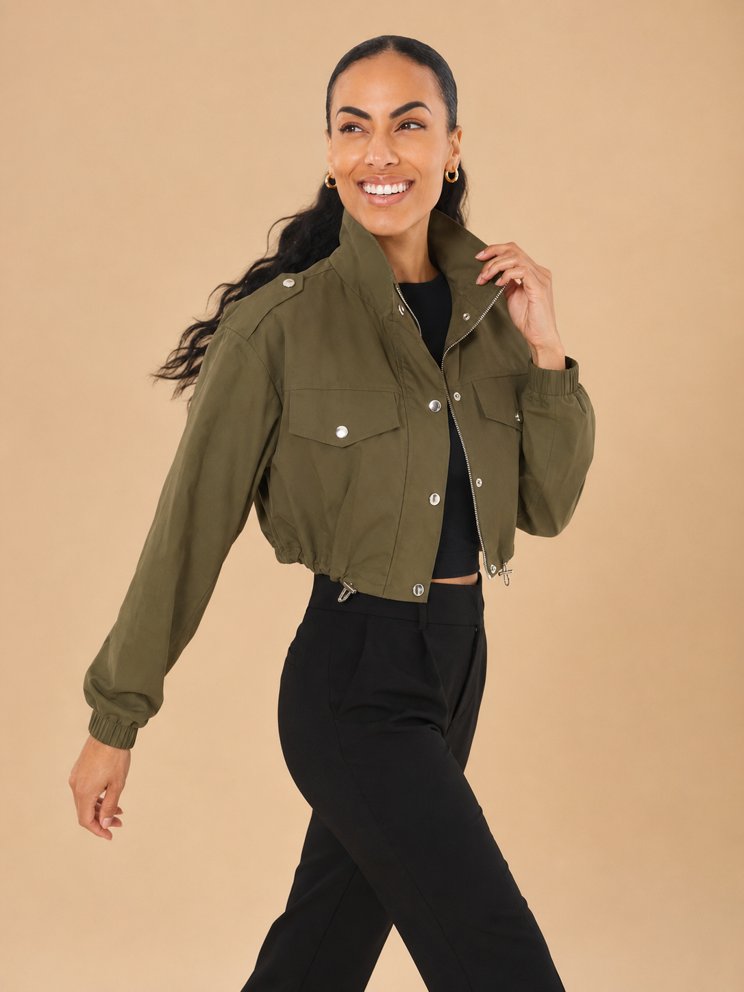 Safari Cropped Cargo Jacket