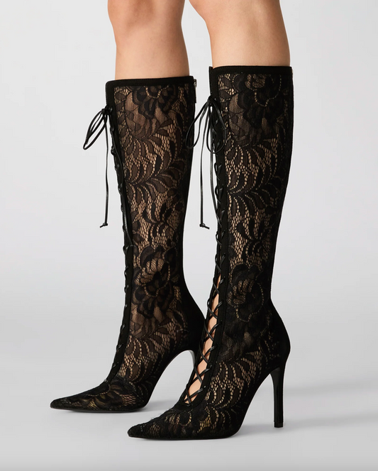 Steve Madden "Maxine" Black Lace Boot