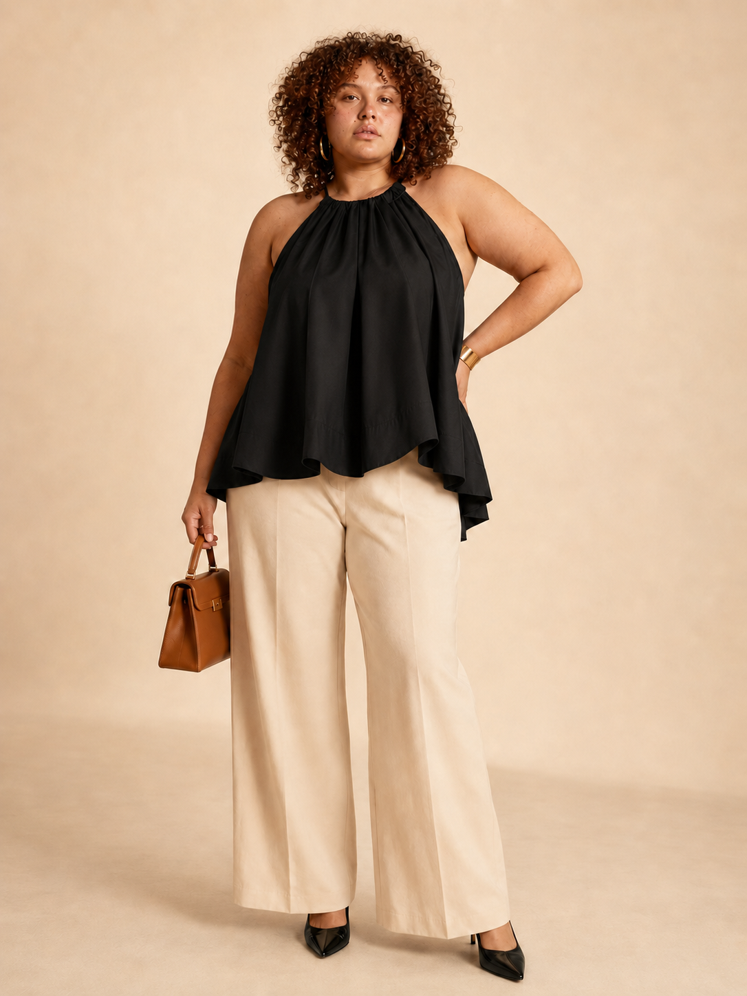 The Santorini Luxe Draped Halter Top