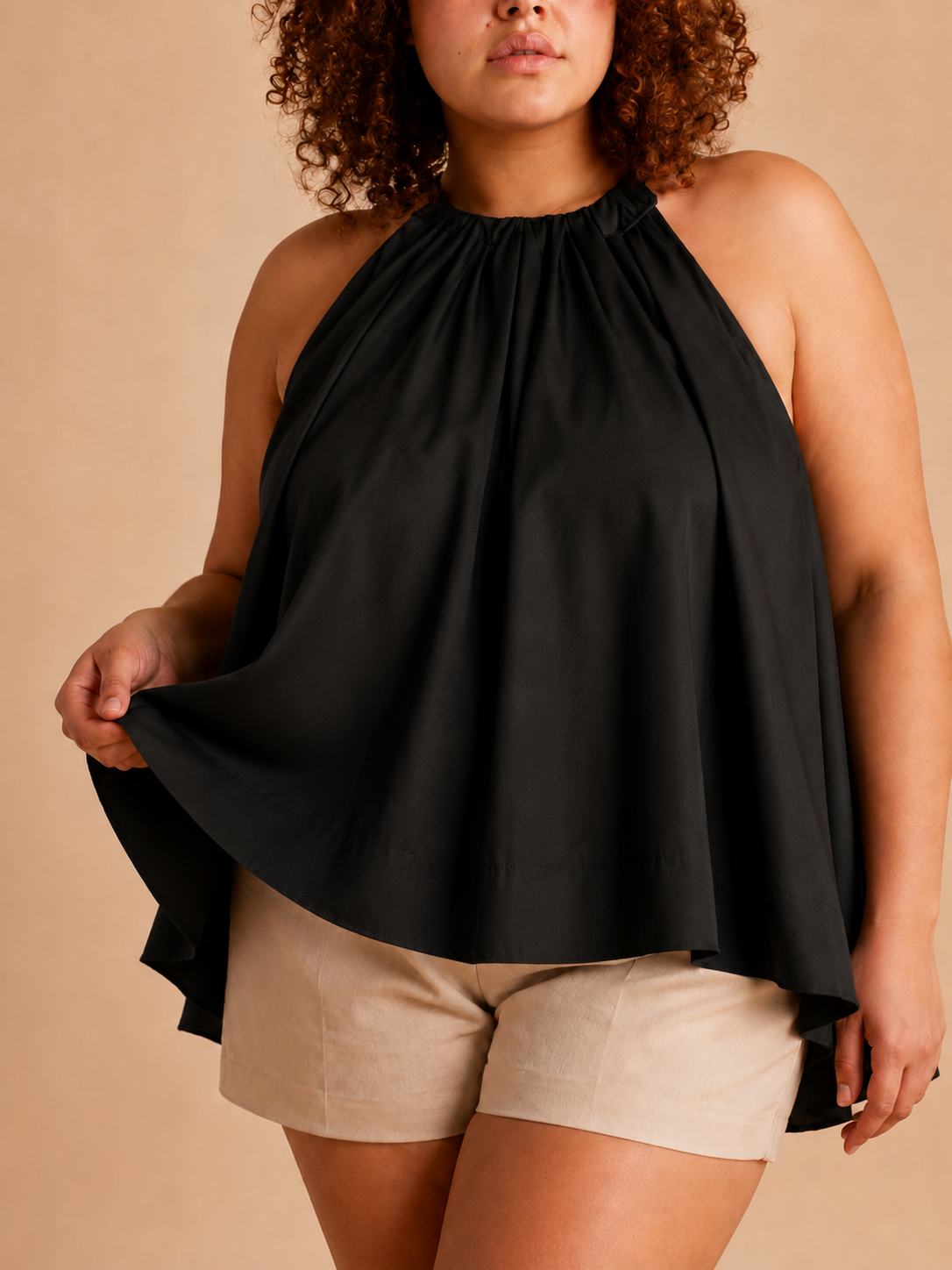 The Santorini Luxe Draped Halter Top