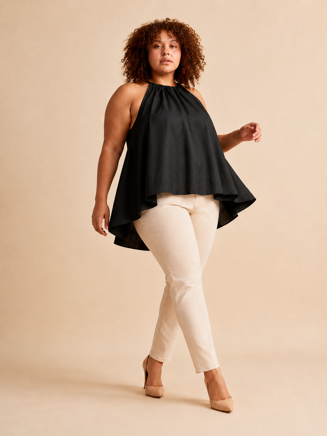 The Santorini Luxe Draped Halter Top