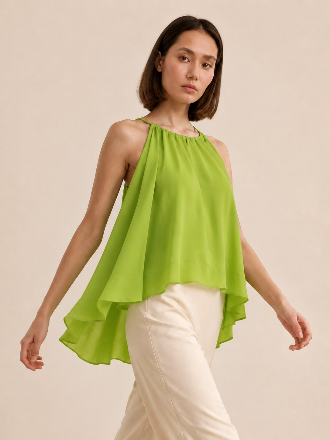 The Santorini Luxe Draped Halter Top