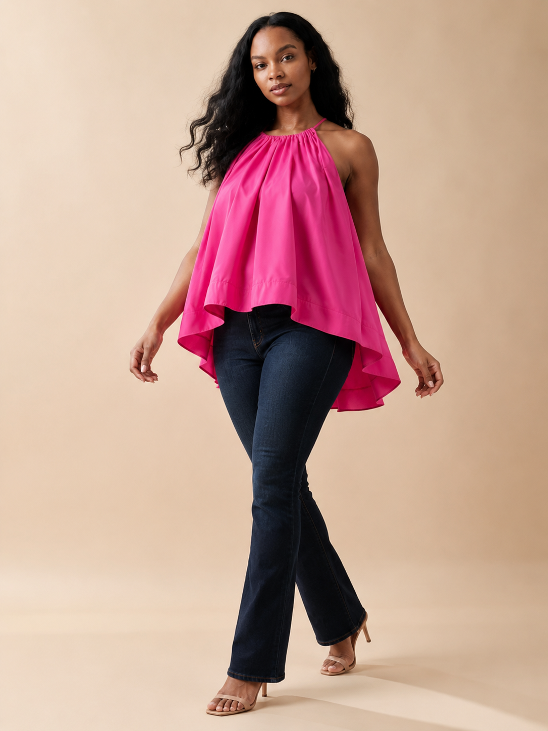 The Santorini Luxe Draped Halter Top