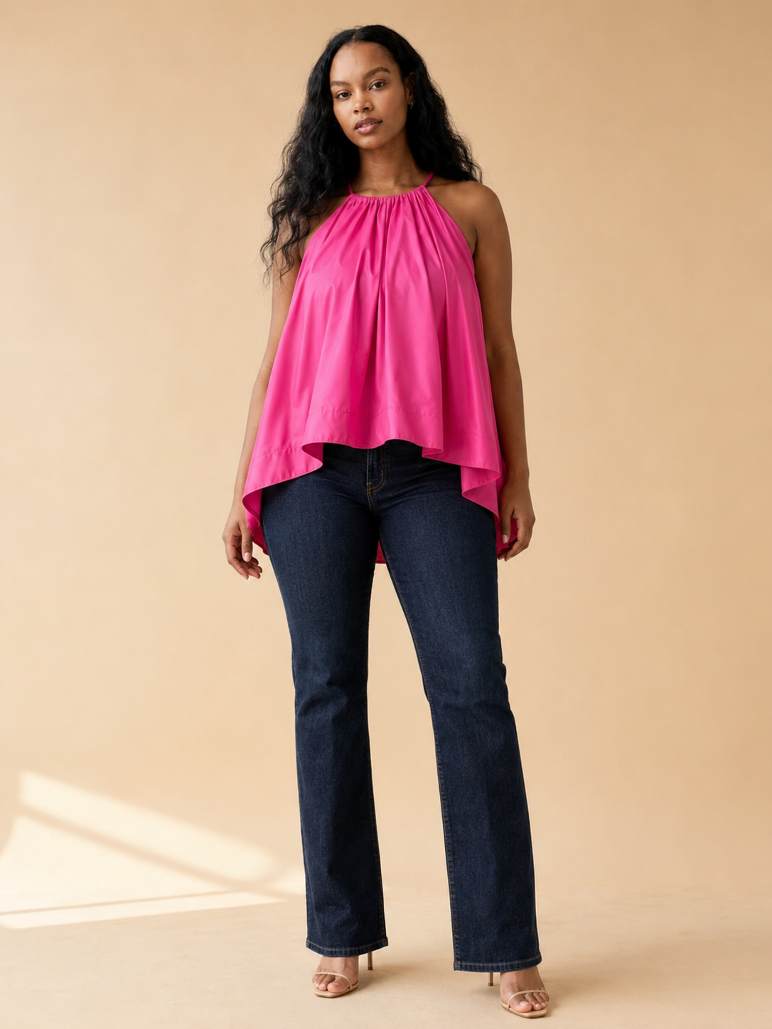 The Santorini Luxe Draped Halter Top