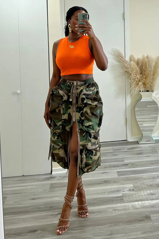 Perfect Fit Camo Cargo Skirt