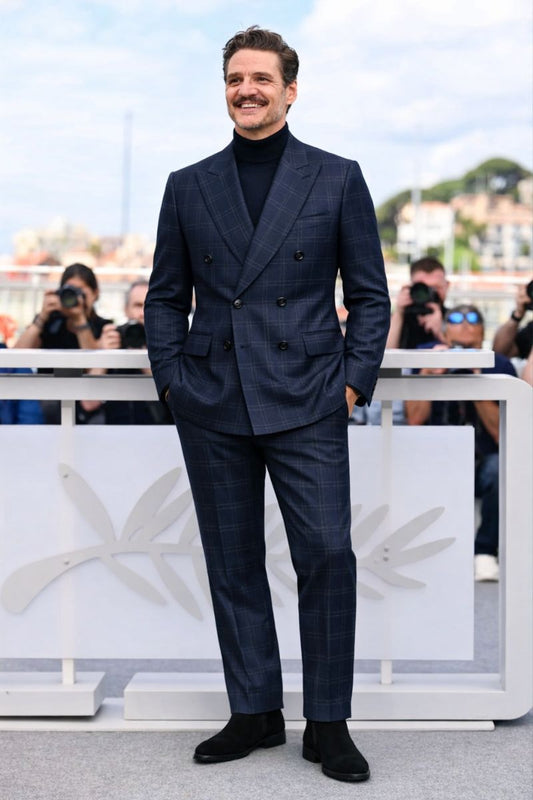 Milano Navy Plaid Suit