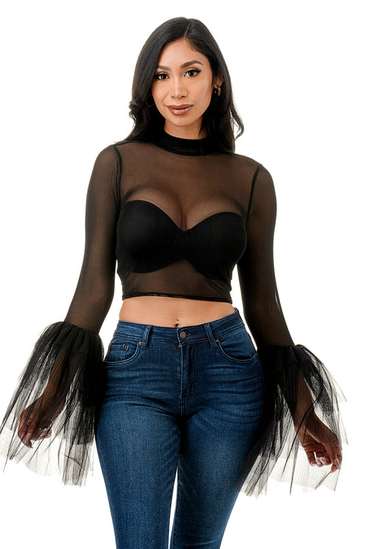 Sheer delight mesh top