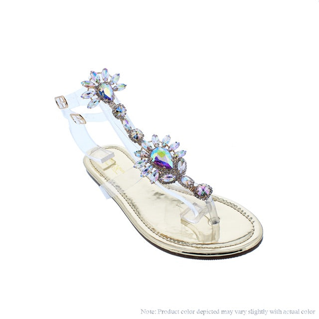 Brooke crystal flat sandal