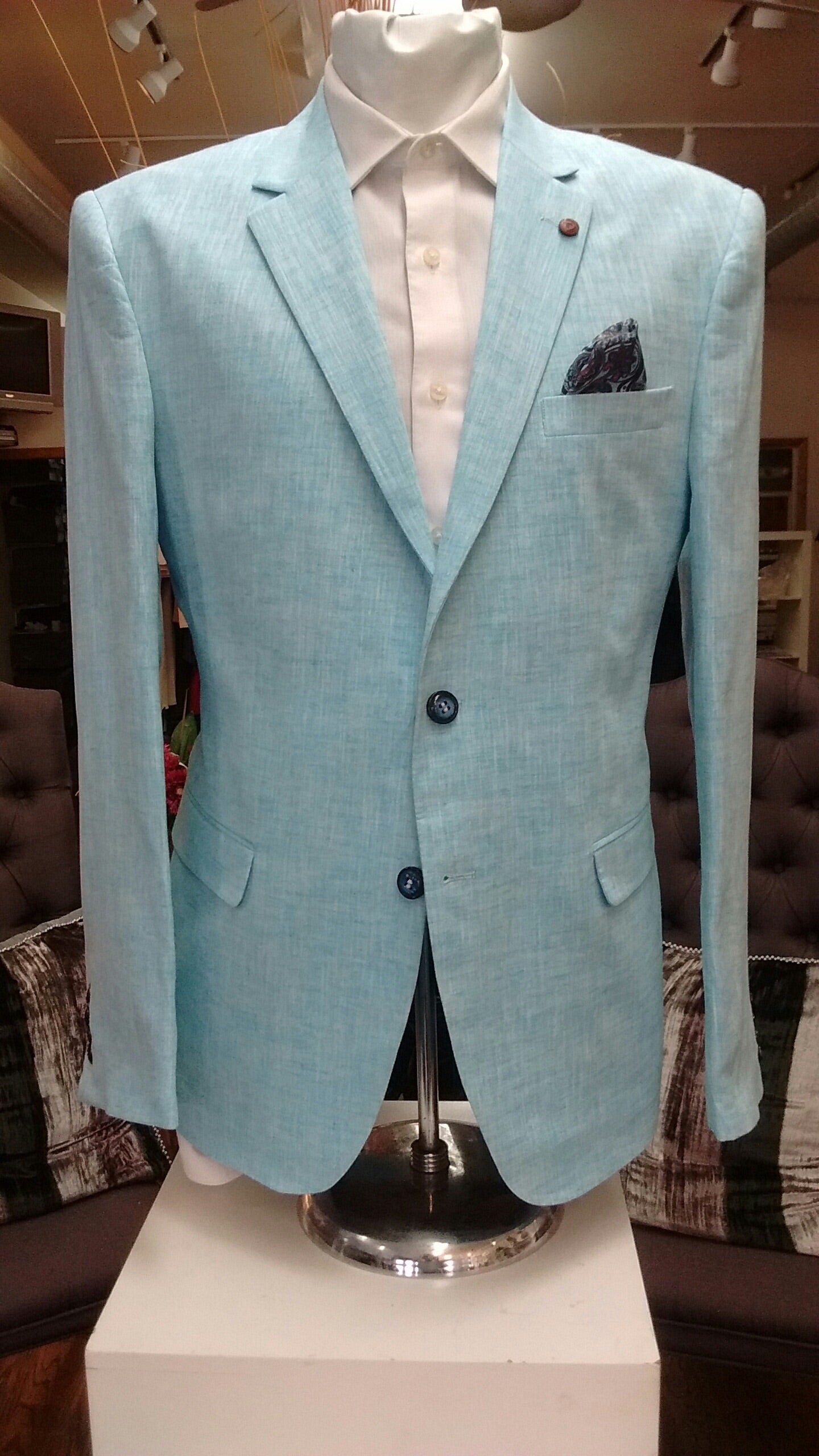 Kurt linen blazer Aqua