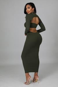 Val bandage olive dress